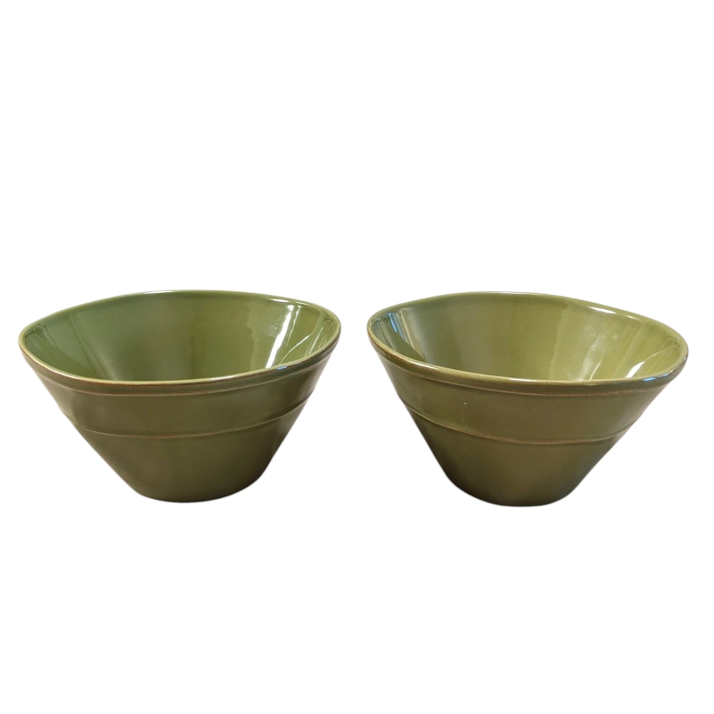 Vintage Green Euro Ceramica Portugal Bowls- 2